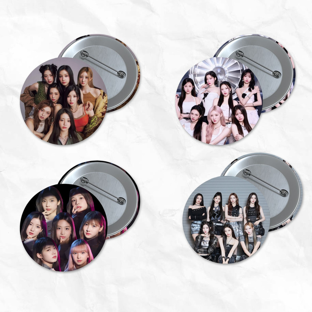 Baby Monster 1.5 inch Pinback Button 4 Pack KPop Music Group Stocking Stuffer